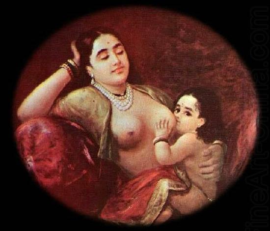 The suckling child, Raja Ravi Varma